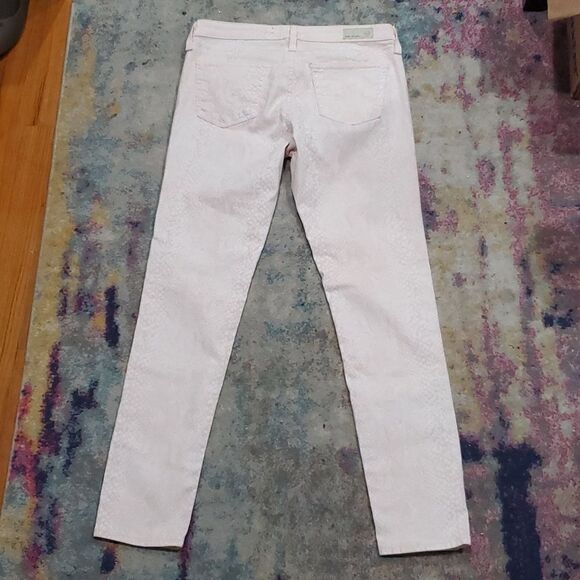 AG Adriano Goldschmied Blush Pink Snakeskin Jeans Size 29R - Picture 6 of 12